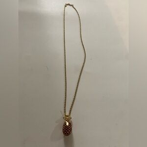 Joan Rivers Gold and Red Pendant Necklace